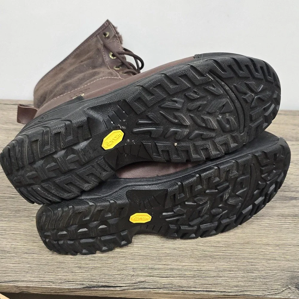 UGG Australia Mens 10.5 Brown Leather Shearling Winter Boots Vibram Waterproof
